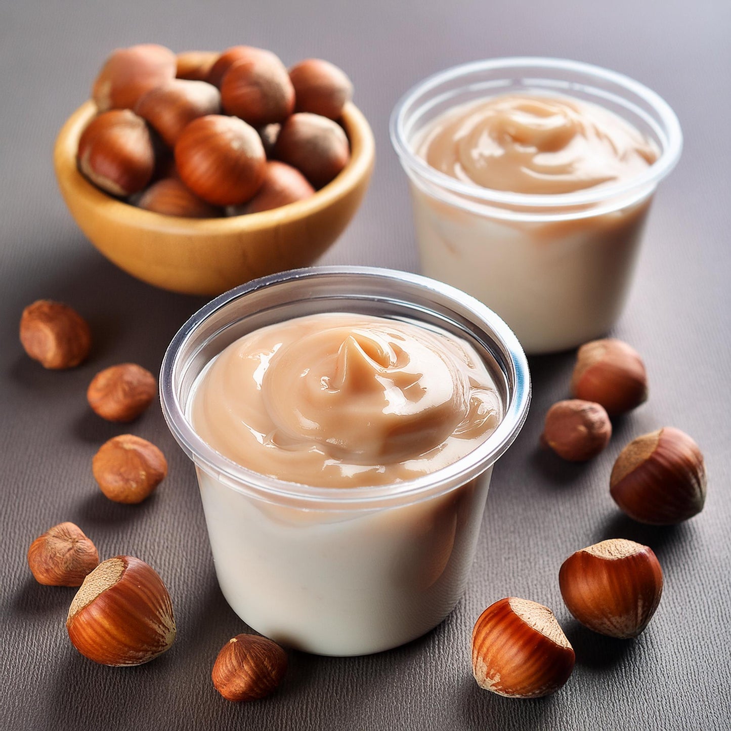 Yogurt bianco con crema spalmabile proteica alla nocciola