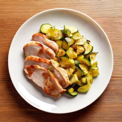 Fesa di tacchino con zucchine e salsa alla senape